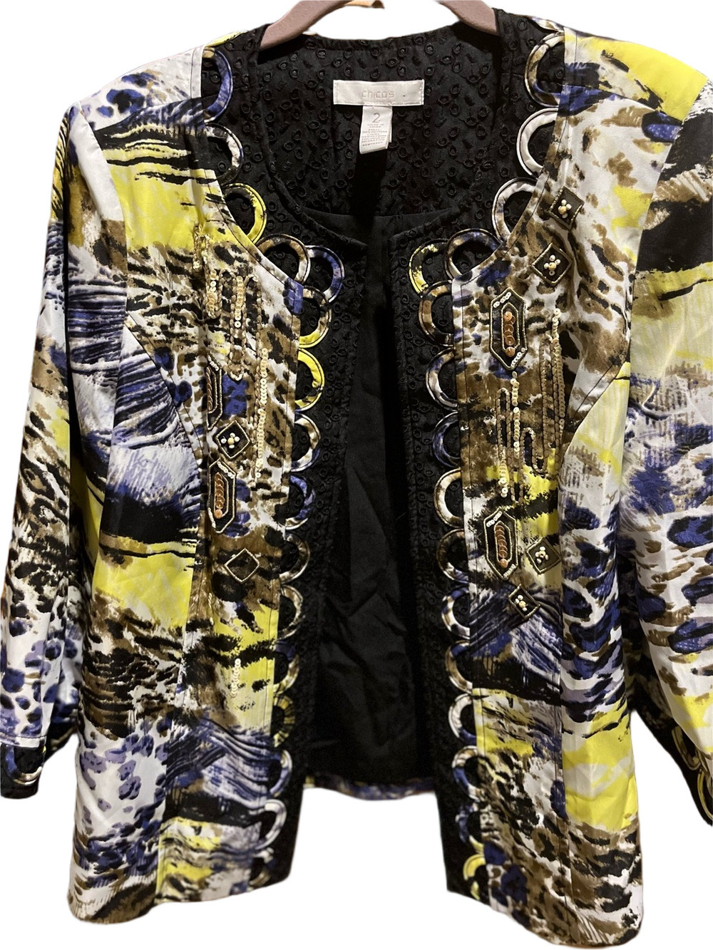 48. WOMENS CHICO’S 2/L DETAIL JACKET